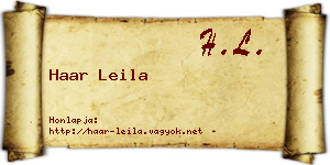 Haar Leila névjegykártya